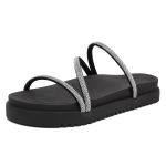 Papete Flatform Básica Strass Feminina Brilho 