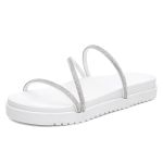 Papete Flatform Básica Strass Feminina Brilho 