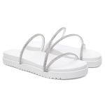 Papete Flatform Básica Strass Feminina Brilho 