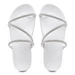 Papete Flatform Básica Strass Feminina Brilho 