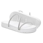 Papete Flatform Básica Strass Feminina Brilho 