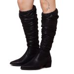 Bota Julia Cano Alto Over The Knee Stretch Salto Baixo Preto