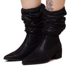 Bota Julia Cano Alto Over The Knee Stretch Salto Baixo Preto