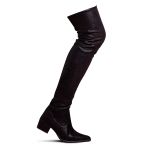 Bota Julia Cano Alto Over The Knee Stretch Salto Baixo Preto