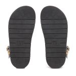 Sandália Helena Papete Flatform Animal Print Tornozeleira Onça