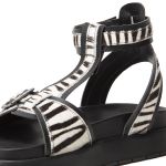 Sandália Helena Papete Flatform Animal Print Tornozeleira Zebra