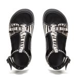 Sandália Helena Papete Flatform Animal Print Tornozeleira Zebra