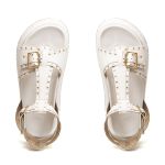 Sandália Isabela Papete Flatform Spikes Tornozeleira Off White