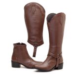Bota Iris Texana 2 em 1 Couro Chocolate