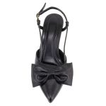 Scarpin Slingback Larissa Laço Bico Fino Preto 