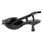 Scarpin Slingback Larissa Laço Bico Fino Preto 