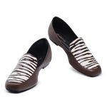 Mocassim Luiza Animal Print Zebra Cacau