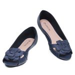 Sapatilha Charlot PeepToe Flor Marinho