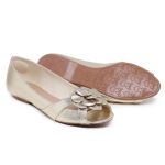 Sapatilha Charlot PeepToe Flor Ouro