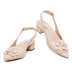 Scarpin Slingback Cecília Flor Bico Fino Sisal