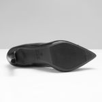 Scarpin Lia Bico Fino Salto Alto Detalhe Classico Preto 