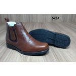 Botina Conforto Gel F1000 Em Couro Floater Amêndoa Café 6010 5254