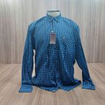 Camisa LIfe Western Xadrez Azul com Preto manga longa 7995