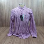  Camisa Tuff Xadrez Branco e roxo manga longa 8003