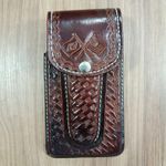 Porta Celular em Couro Entalhado 8629