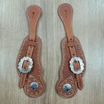 Correia de Espora em Couro Bordado c/ Margarida Sport Equine 8674