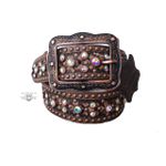 Cinto Master Marrom Pedras Strass Importado Furta-cor 8708