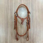  Cabeçada Testeira de Couro com Afogador Sport Equine 8844