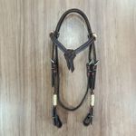  Cabeçada Testeira de Couro com Afogador Sport Equine 8845