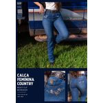 Calça Jeans Feminina American Country Boots Cut Bordada Referência 862 6107