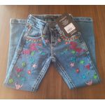 Calça Jeans Juvenil Feminina Country & Cia Bordada Referência 4391 7302