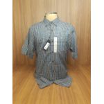 Camisa Tuff Xadrez Azul C/ Laranja Manga Curta 6969