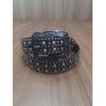 Cinto Master Pedras Strass Importado Preto 7102