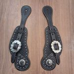 Correia de Espora em Couro Bordado c/ Margarida Sport Equine 6296