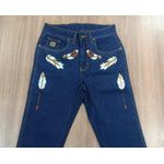 Calça Jeans Feminina American Country Boot Cut Bordada 873 8815