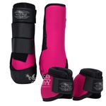 Kit Dianteiro Cloche e Caneleiras Pink MHorse 4967