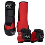 Kit Dianteiro Cloche e Caneleiras Vermelho Sport Equine 5218