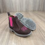 Botina Infantil Zboots Em Couro Nobuck Café/Rosa 8509