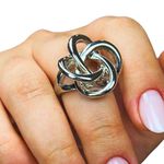 Anel Feminino Entrelace Prata