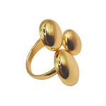 Anel Feminino Esferas Dourado