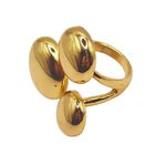 Anel Feminino Esferas Dourado