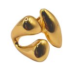 Anel Feminino Gotas Dourado