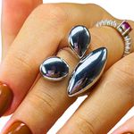 Anel Feminino Gotas Prata