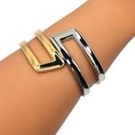 Bracelete Feminino Domínio Dourado e Prata