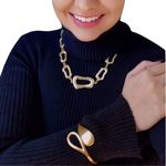 Bracelete Feminino Duas Gotas Dourado
