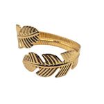 Bracelete Feminino Folha Texturizada Dourado