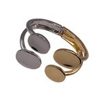 Bracelete Feminino Soberana Duo Moderna Prata e Dourado