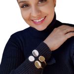 Bracelete Feminino Soberana Duo Moderna Prata e Dourado