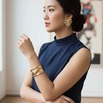 Bracelete Feminino Textura Martelada Dourado