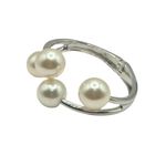 Bracelete Feminino Quatro Pérolas Prata