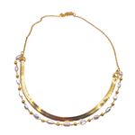 Colar Feminino Delicado Perolado Duplo Dourado